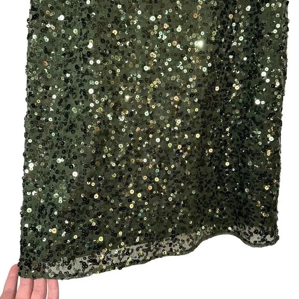 Inc International Concepts Womens All Over Green Sequin Mini Dress Mermaidcore - Picture 4 of 8